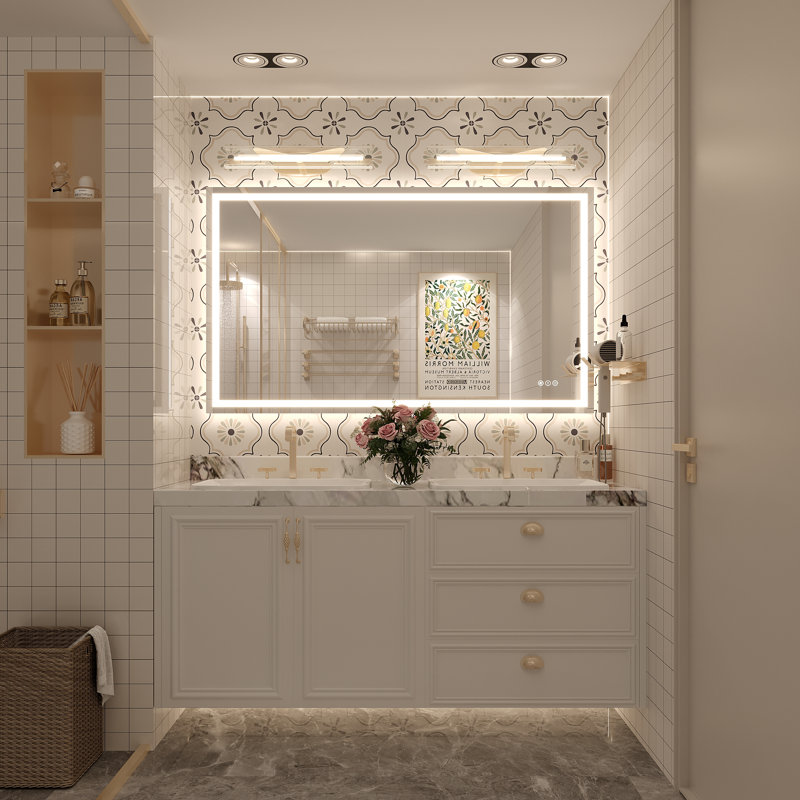 Miroir de salle de bain Molly Framelss, 48 po x 28 po, Transparent
