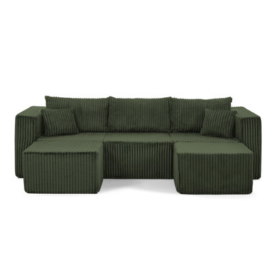 Space-saving Green Foam Sectionals, Minimalist Modular Sofa For Modern Homes