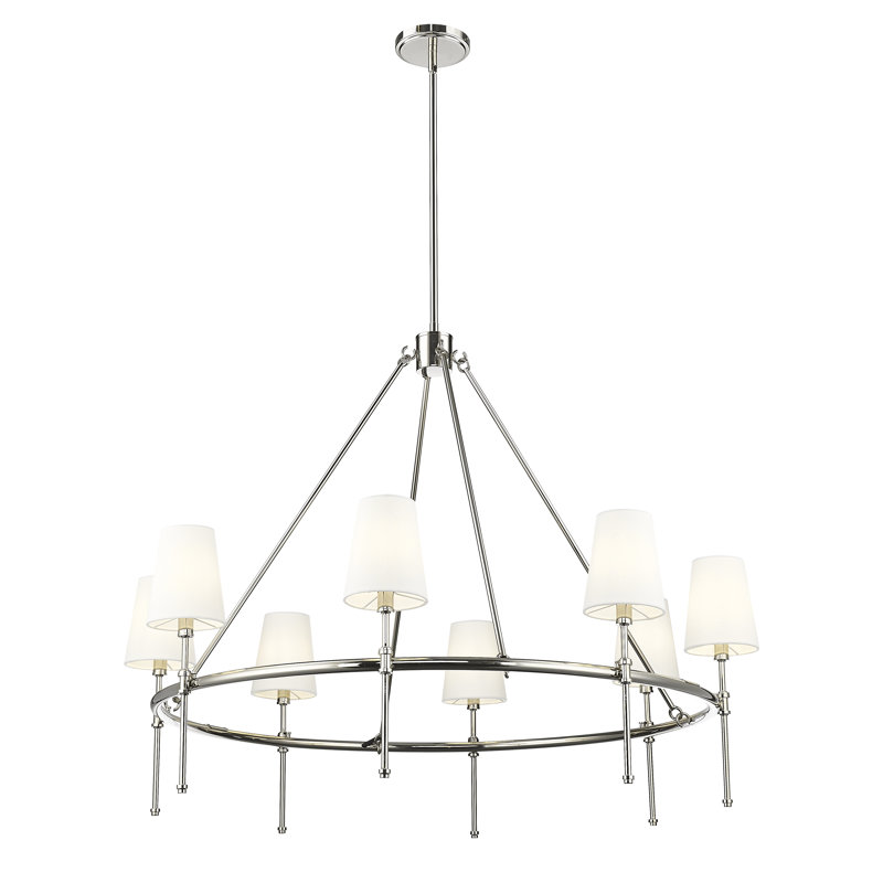 Heise 40" Wide 8-Light Chandelier -, Polished Nickel