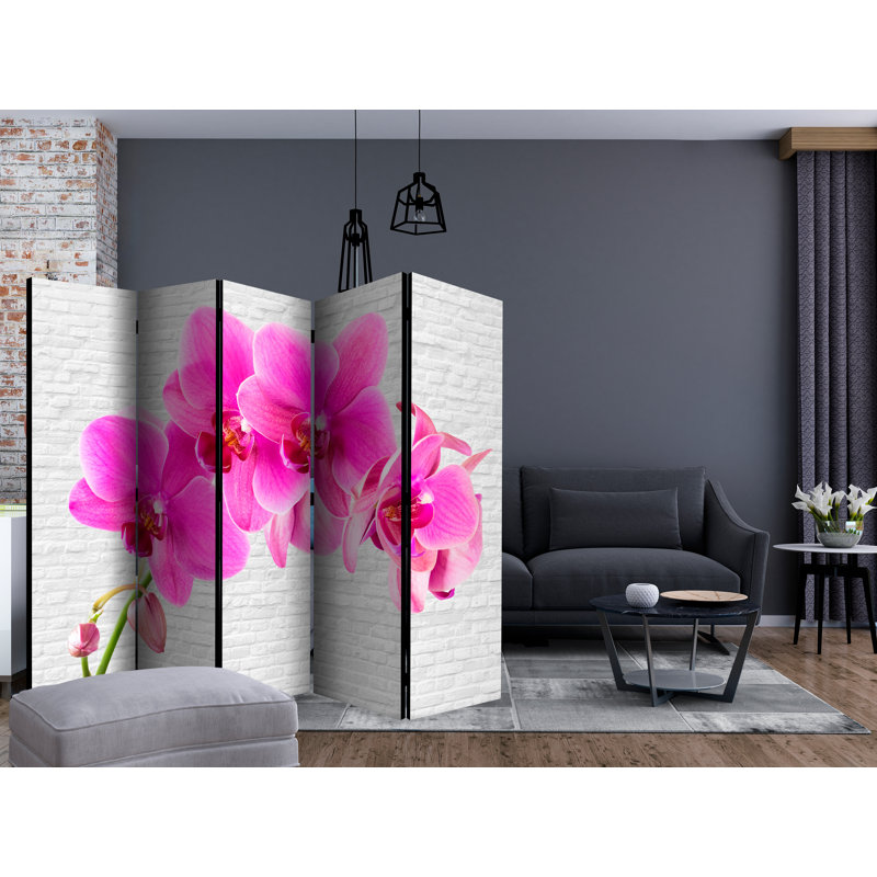 Soffit 225cm W x 172cm H 5 - Panel Solid Wood Folding Room Divider