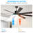 72" Walnut Led Ceiling Fan Light With 8 Wooden Blades, Remote Control, Adjustable Color Temperature For Living Room, Bedroom, Or Dining Room