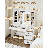 Dressing Table with Adjustable LED Lights, Removable Large Mirror, with Jewellery Storage, Open Shelves, 5 Drawers, with Beside table, for Bedroom