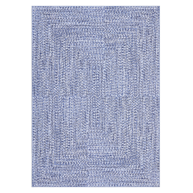 Braided Printed Texture Machine Washable Rug with Rubber Backing for Living Room Non-Slip Dining Room Rug Easy-Cleaning Floor Carpet for Bedroom