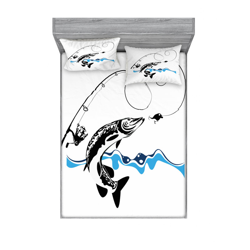 Ensemble de draps de pêche Big Pike, Taies d'oreiller pour grand lit