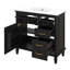 Meuble-lavabo 36 po avec lavabo, meuble-lavabo simple avec armoire, 2 tiroirs rabattables, 2 tiroirs et tablette réglable-735441622