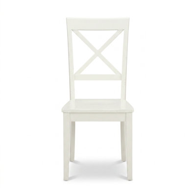 Linen White Rubber Wood Rectangular Dining Table Set 5-Piece X-Back Butterfly Leaf