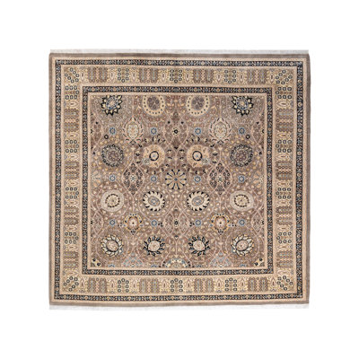 Keenan One-of-a-Kind 6' 0" X 6' 3" 2000s Square Wool Area Rug in Gray
