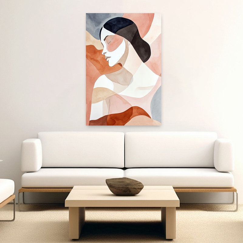 «Serene Abstract Woman», art mural moderne minimaliste abstrait, H 60 po x l 40 po