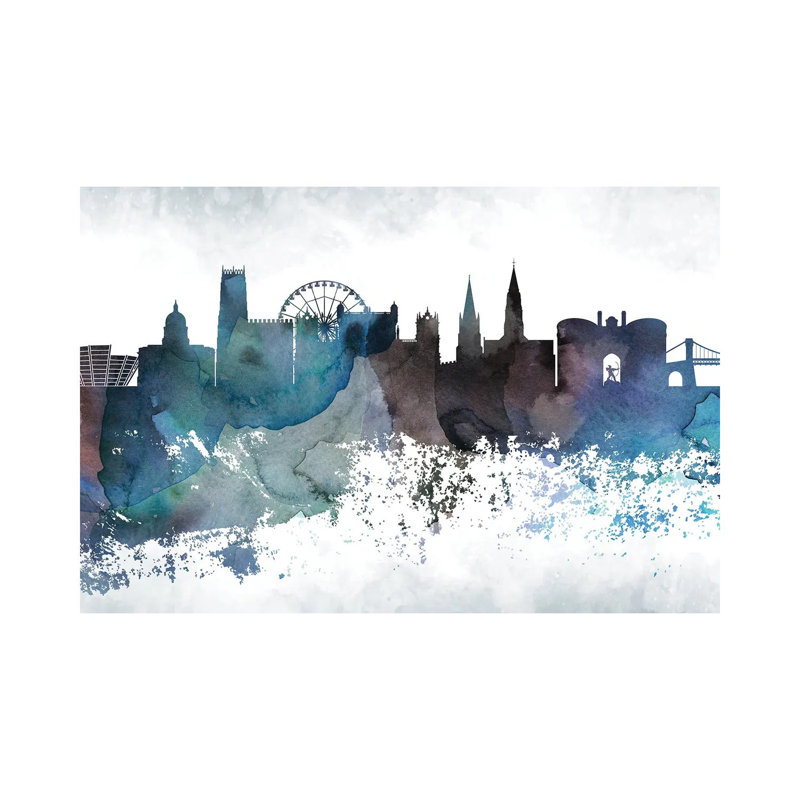 Nottingham Bluish Skyline by WallDecorAddict - Wrapped Canvas Print, 66.04 cm H x 45.72 cm W