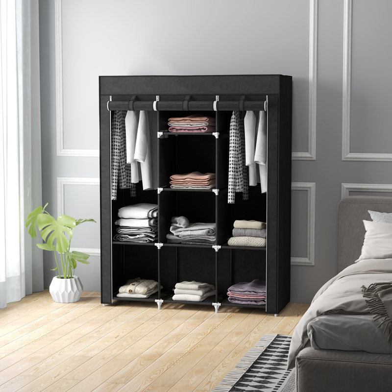 Chittening 125cm Closet System (Can Be Cut To Fit), Black