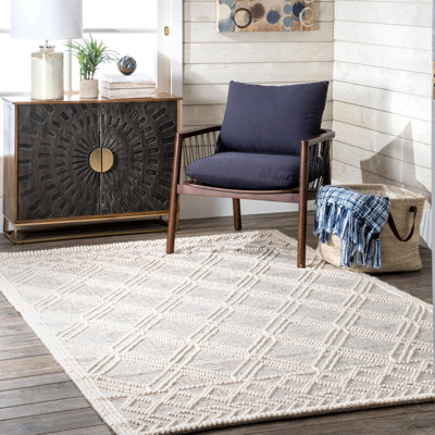 Tapis gris touffeté à la main Cureton