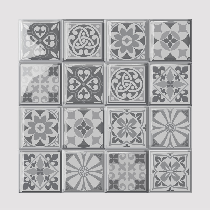 Amada Purbeck Stone Glossy 3D Sticker Tile 15.24cm x 15.24cm