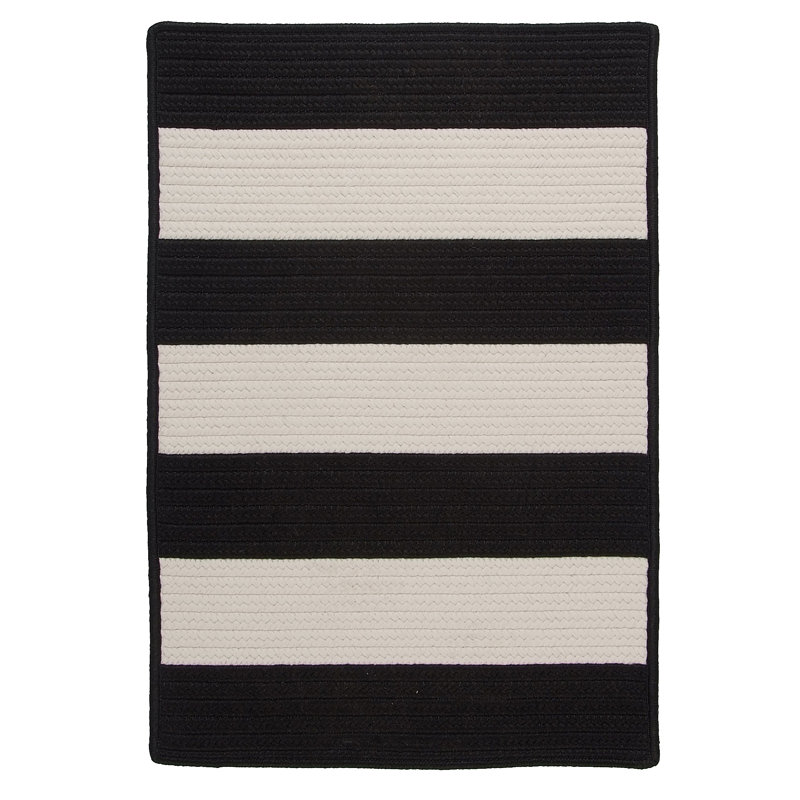 Tapis de porte intérieur / extérieur, L 18 po x L 30 po, Noir / blanc cassé