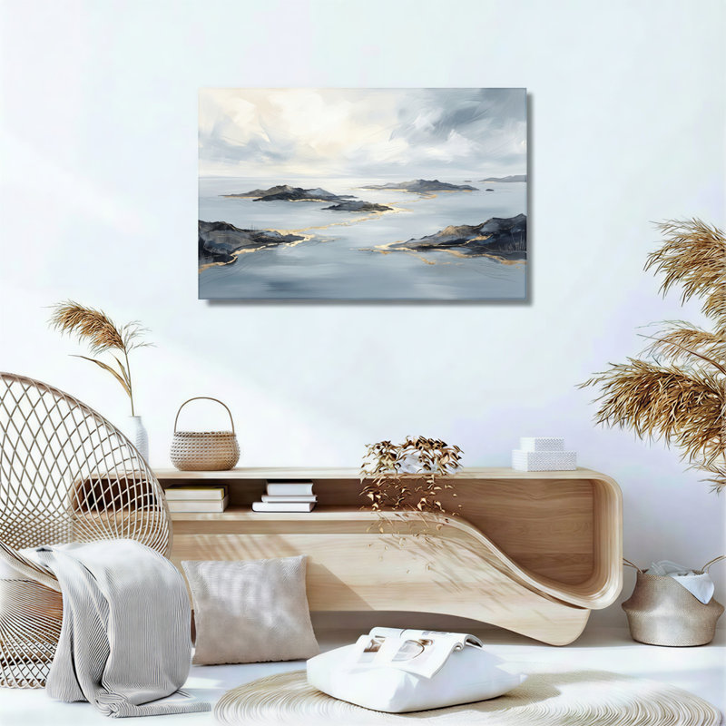 Ensemble de 1 tableau sur toile représentant un paysage océanique, 18"H x 24"W, Wrapped Canvas