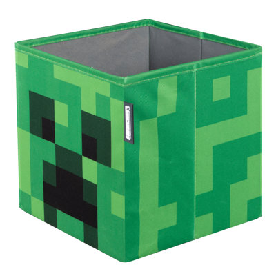 Minecraft Set of 2 Fabric Storage Boxes - Creeper Head/Crate
