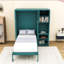 Lit escamotable simple avec bibliothèque rotative et bureau extensible-1668784671