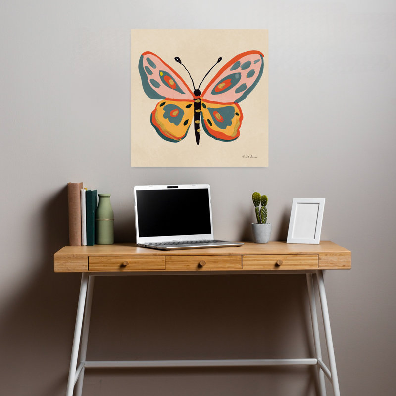 Fluttering II Contemporary Butterfly Art, 18" H x 18" W
