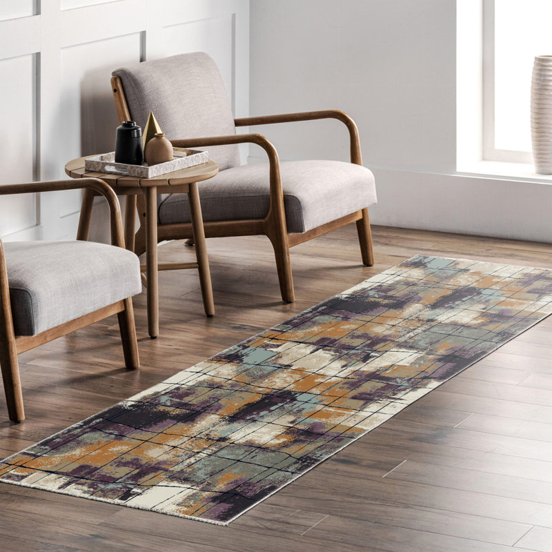 Tapis Behéshta avec envers antidérapant, Tapis de couloir 3 pi 4 po x 13 pi 2 po