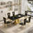 70.08" Faux Marble Dining Table With Stainless Steel Base-476719116-476719119