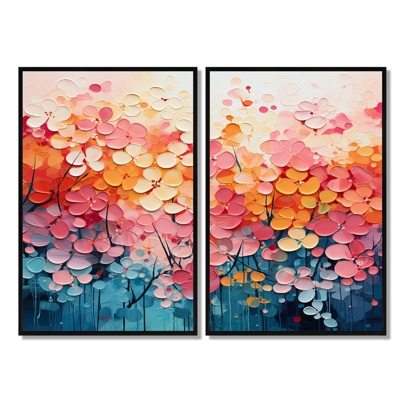 Coral Oasis I - paysages abstraits, art mural, H 36 po x l 48 po, Impression encadrée flottante, Noir