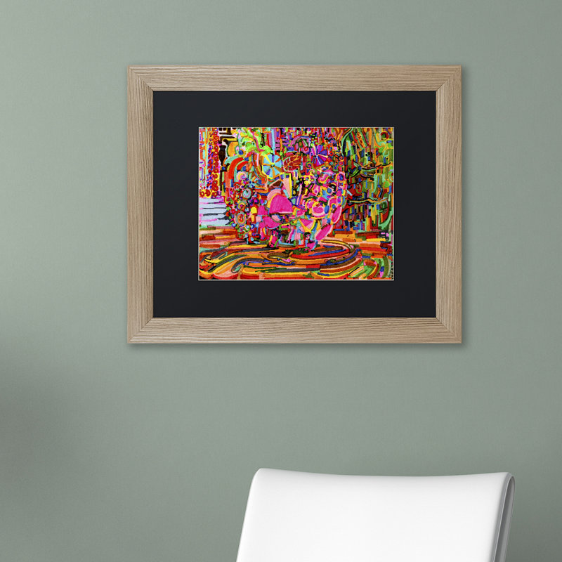 «Nude Woman as a Bowl of Fruit», reproduction d'art encadrée, H 16 po x l 20 po x P 0,5 po, Encadrement brun foncé, Noir