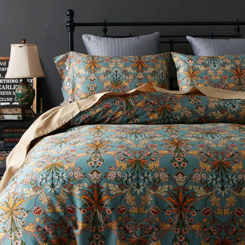 Ensemble d'édredon Floral Farmhouse Boho - Literie légère toutes saisons avec taies décoratives, 3 pièces