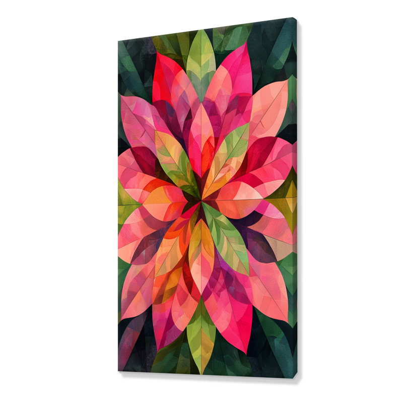 Kaléidoscope feuilles - feuilles, art mural, H 60 po x l 28 po, Toile tendue, Ne s’applique pas