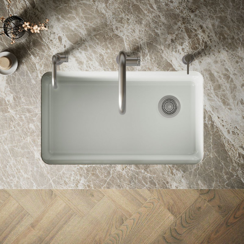 Riverby 33" x 22" x 9-5/8" Under-Mount Single-Bowl Kitchen Sink with Accessories, Sea Salt