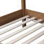 Lit mezzanine simple avec bureau, structure de lit mezzanine rembourrée avec échelle, barrières de sécurité, bois d'hévéa, tête / pied de lit en tissu molletonné