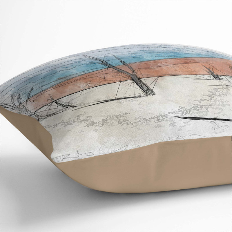 Trees in Namibia Cushion with Filling, 55cm H x 55cm W x 20cm D, Stone