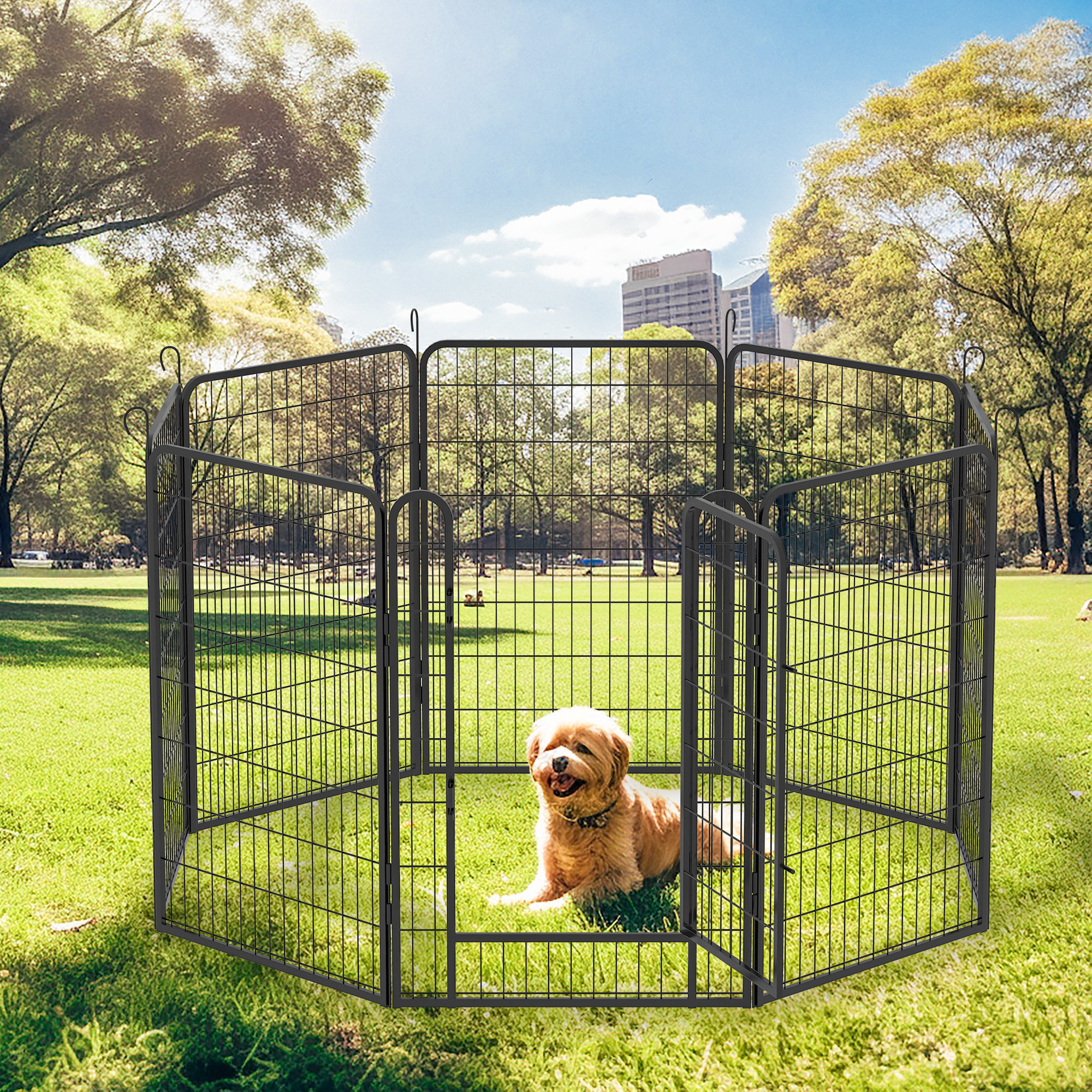 Tucker Murphy Pet™ Scarlette 8 Panel Dog Pen, Metal Pet Playpen With ...