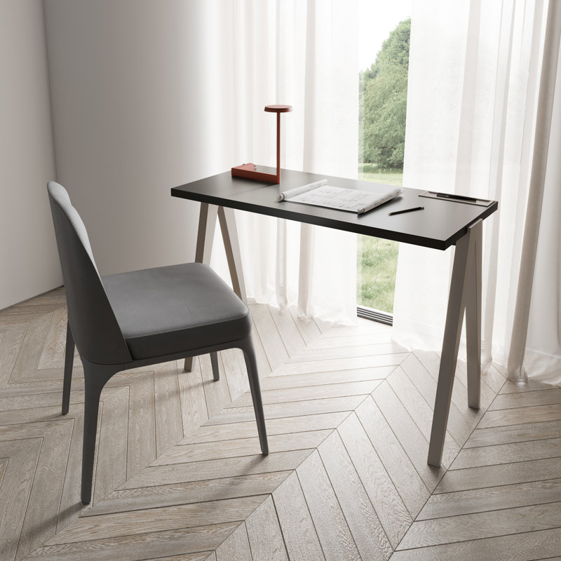 Gundrath Solid Wood Base Writing Desk, Jet Black, Mink