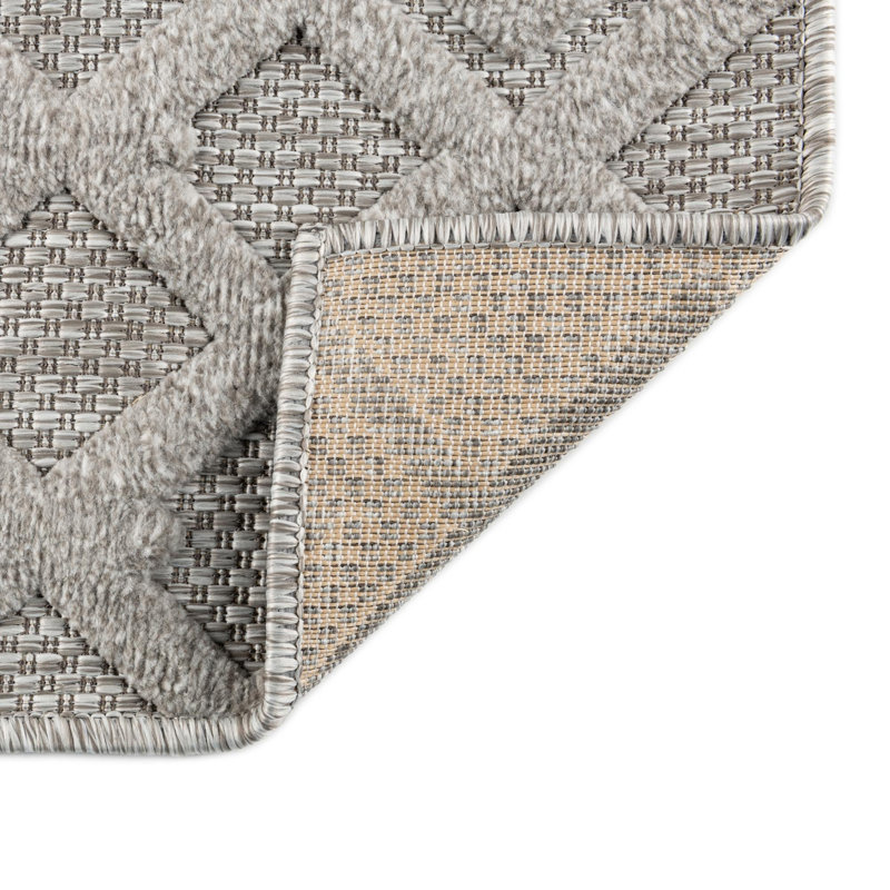 Grindle Geometric Indoor / Outdoor Rug, Rectangle 7'10" x 10'