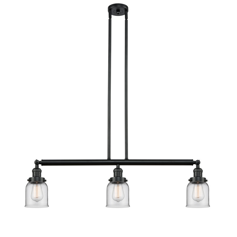 Tom 3 - Light Kitchen Island Pendant, No Bulb Included, Clear, Matte Black