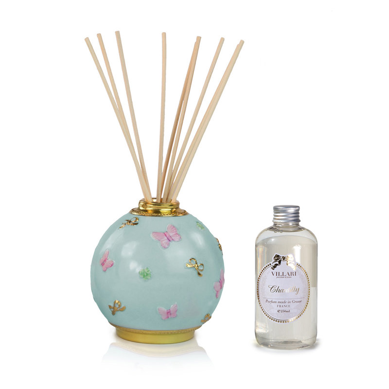 Butterfly Aquamarine Reed Diffusers and Sticks, Pink/Gold