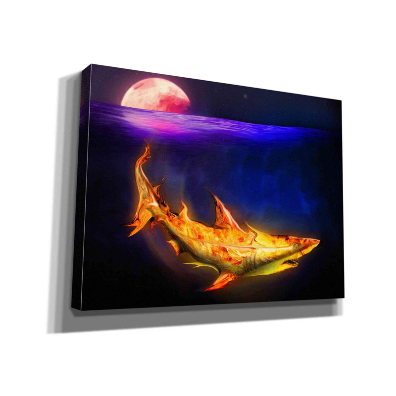 «Mako Shark» par Michael StewArt, art mural sur toile, H 12 po x l 16 po x P 0,75 po