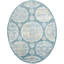 Tapis oriental en polypropylène tissé à la machine en turquoise / gris / jaune-783803628