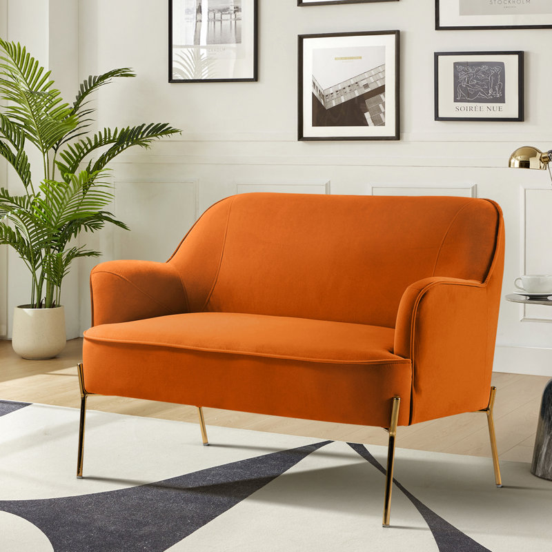 Causeuse Cleo, Velours orange