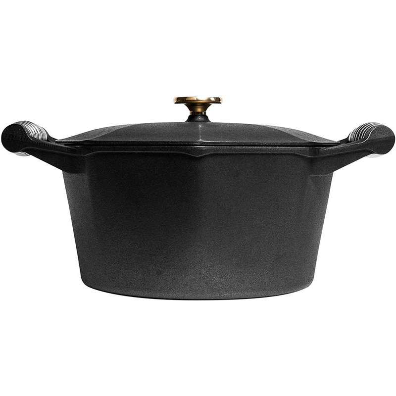 5 Quart Black Cast Iron Octagonal Dutch Oven with Cover
