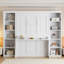 Lit escamotable double avec bureau et bibliothèque, conception compacte pour les petites pièces et multifonctionnel-1266130778