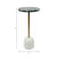 Table d'appoint contemporaine en pierre et métal pour salon - Style moderne et artistique, étroite et élégante, idéale pour une chambre - 53 cm, vert et or