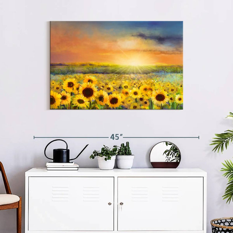 Alvord Sunflower Field Oil, 24" H x 36" W