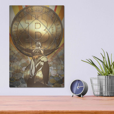 'Bitcoin Deco Four' by Steve Hunziker Metal Wall Art