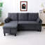Canapé d'angle réversible en forme de L, coton gris foncé, 3 places, méridienne avec rangement pour bureau et appartement, style assorti