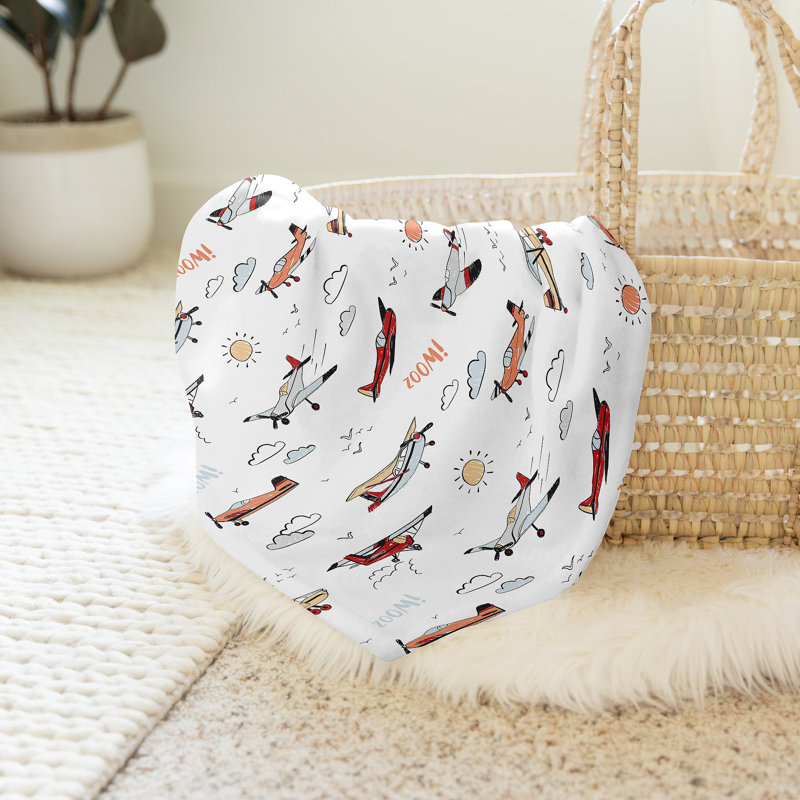 Couverture pour bébé rouge et bleue Air Swaddle par Sweet Jojo Designs