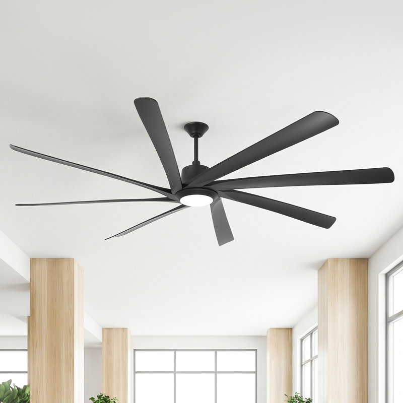 Très grand ventilateur de plafond 100 "à intensité variable avec lumières DEL et télécommande, Noir