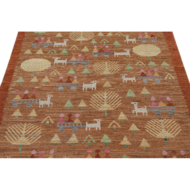 Burano Hand Knotted Wool Geometric Area Rug, Rectangle 8' x 10'