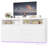 63" W TV Stand Cabinet With Built-In LED Lights & Surge-Protected Outlet | All-In-One Modern Entertainment Center