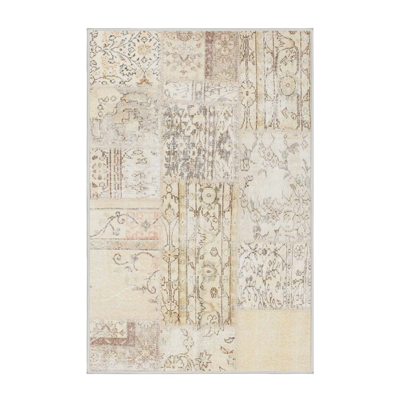 Brun contemporain/Tapis décoratif gris, Rectangle 6 pi x 9 pi