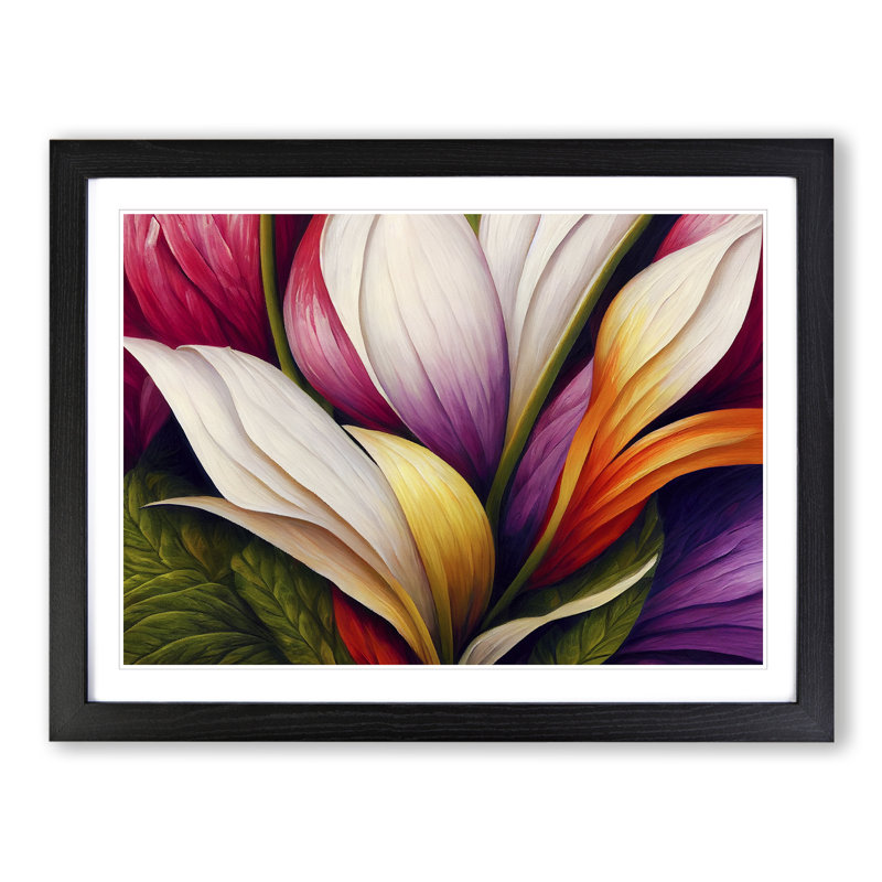 Magnificent Flowers - Single Picture Frame Print, Black, 25cm H x 34cm W x 2cm D